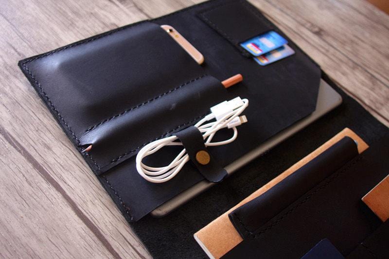 Premium Black Leather Legal Pad Portfolio - Professional Lawyer Notepad Holder for Court, Office & Business Meetings - Perfect for Attorneys, Executives & Students