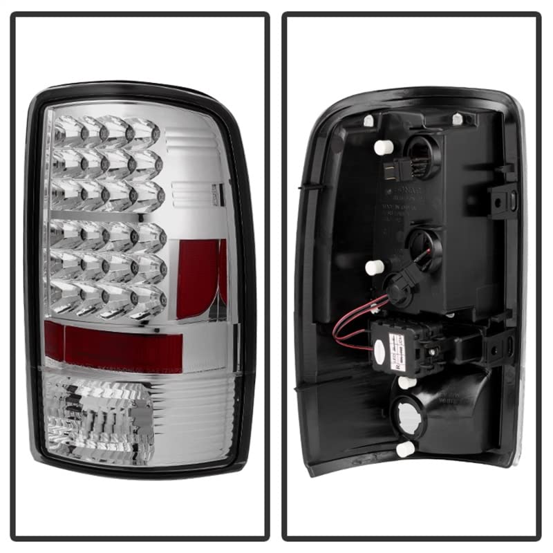 Spyder Auto 5001535 LED Tail Lights - Chrome/Clear Style for Trucks & SUVs - Enhanced Visibility & Modern Look for Night Driving & Off-Road Adventures