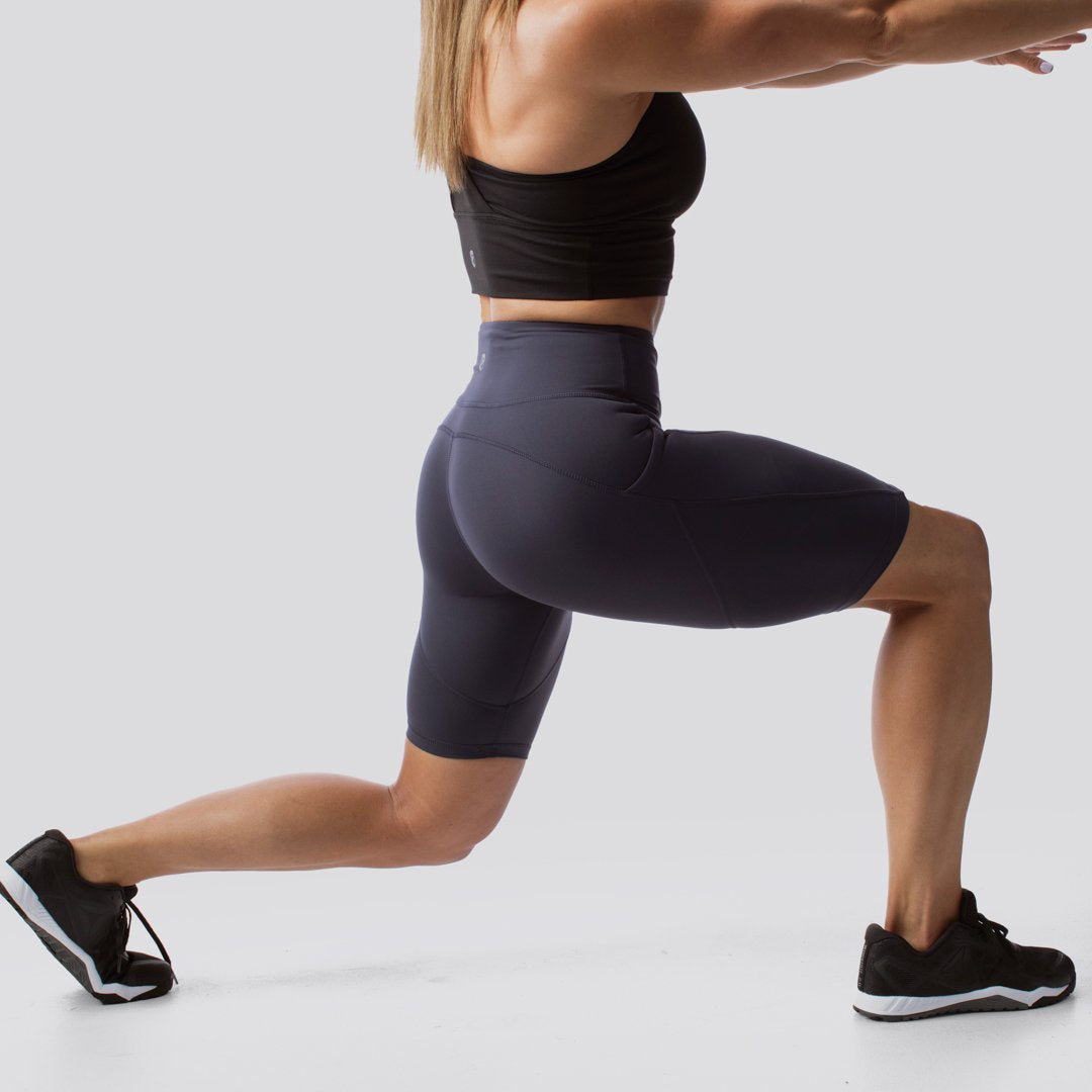 Cadence Shorts for Women - Navy Blue Athletic Running Shorts with Pockets - Perfect for Gym, Yoga, and Outdoor Workouts