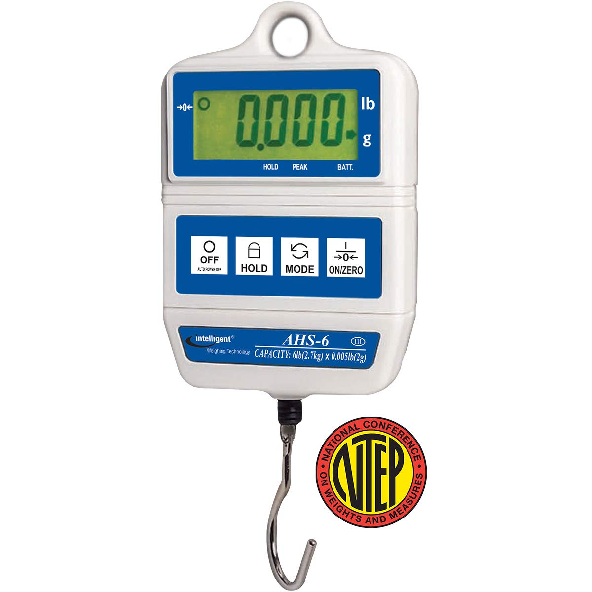 Digital Hanging Scale 15 lb x 0.01 lb - NTEP Certified Intelligent AHS-15 for Precise Weighing | Perfect for Shipping, Fishing, Hunting & Farm Use