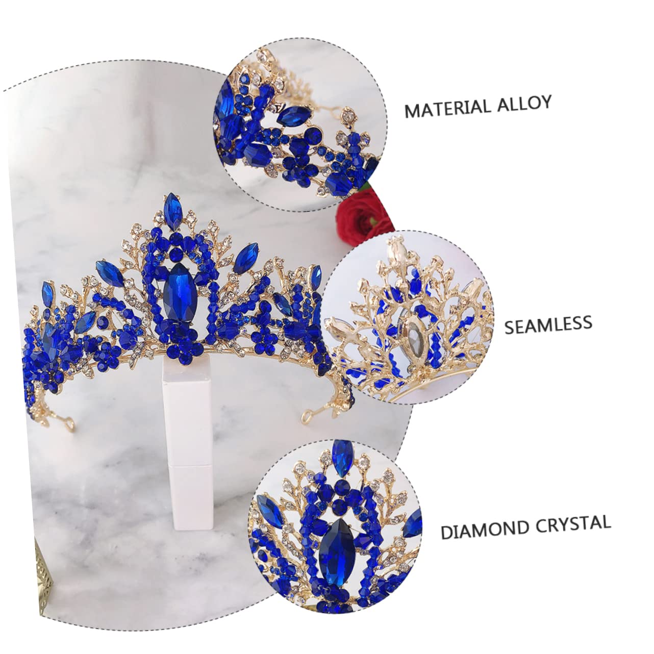 2 Pcs Crystal Crown Wedding Hair Accessories for Bride - Elegant Bridal Tiara & Headdress Jewelry for Women | Perfect for Weddings, Prom, Pageants & Special Occasions
