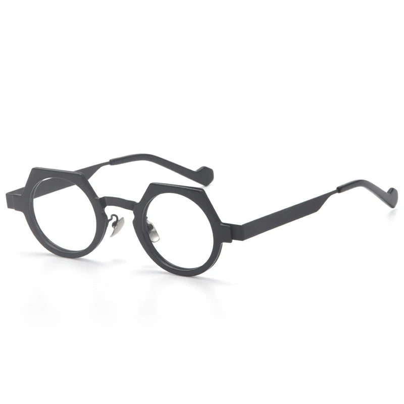 Aror Unisex Full Rim Flat Top Round Acetate Alloy Eyeglasses 94008 - Stylish Retro Frame for Men & Women - Perfect for Reading, Working, and Fashion Accessories