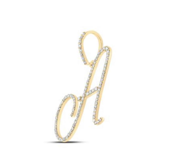 10K Gold Diamond Initial 