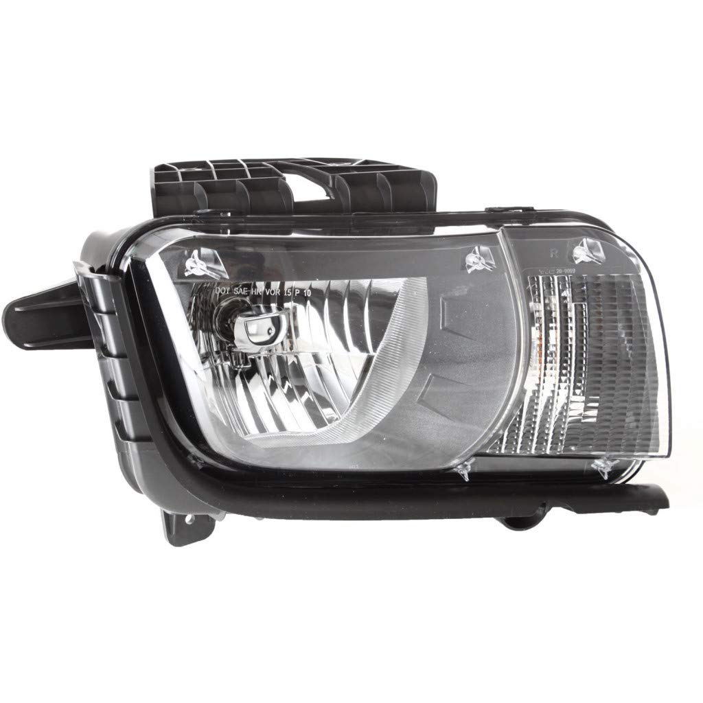 KarParts360 Replacement Headlight Assembly - Right Passenger Side for 2010-2013 Chevy Camaro (GM2503346 Compatible) with Bulbs Included - Perfect for Night Driving & Auto Restoration Projects
