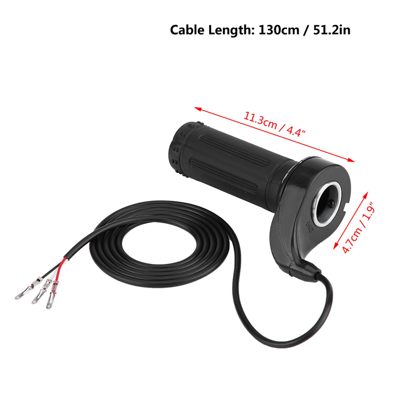 Qiilu Universal Motorcycle Throttle Handle Grip - 3-Cable Electric Scooter Speed Accelerator Replacement for Smooth Riding Experience