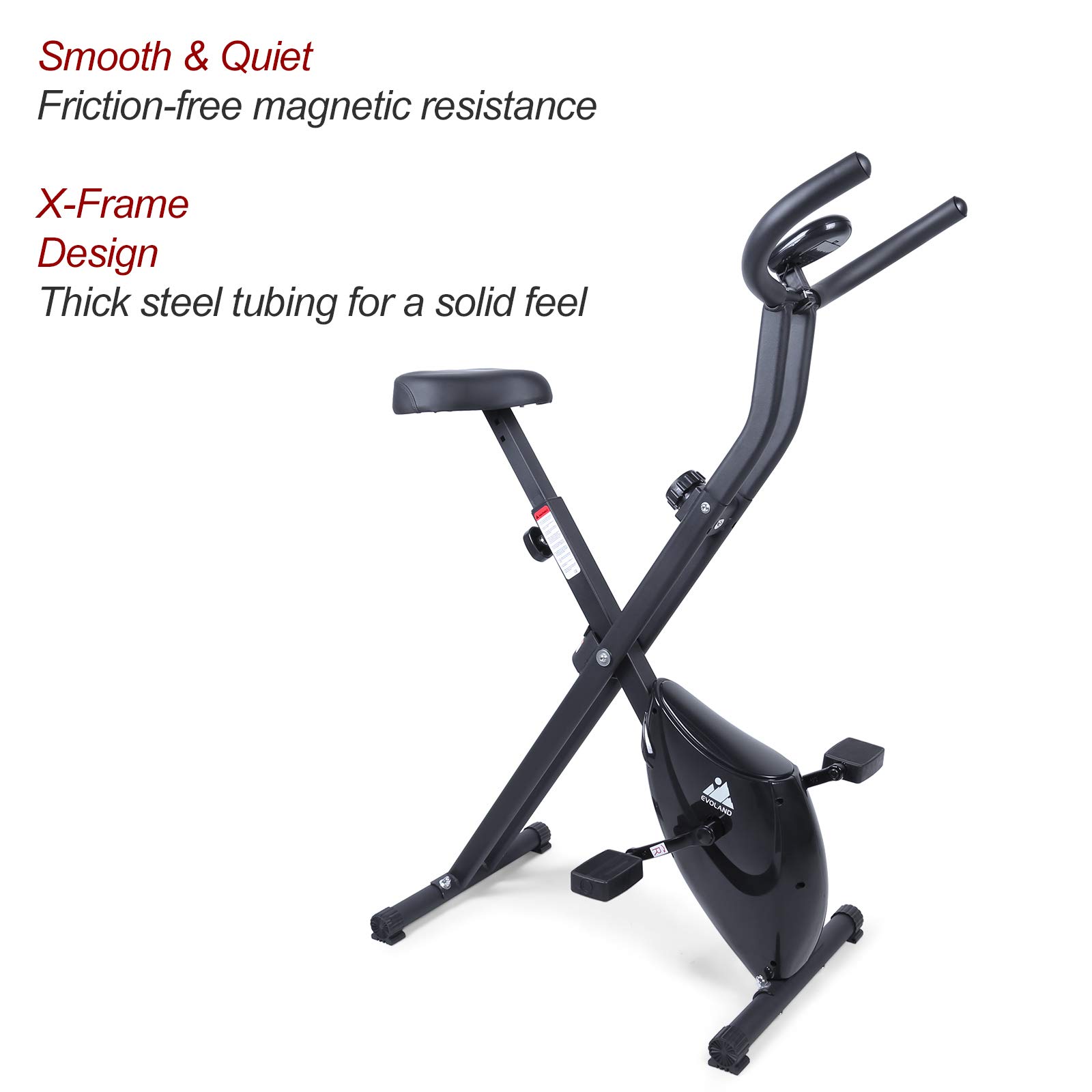 Foldable Magnetic Upright Exercise Bike - 8 Resistance Levels Indoor Cycling Bike for Home Cardio Workout | Compact Fitness Equipment for Small Spaces & Apartment Workouts