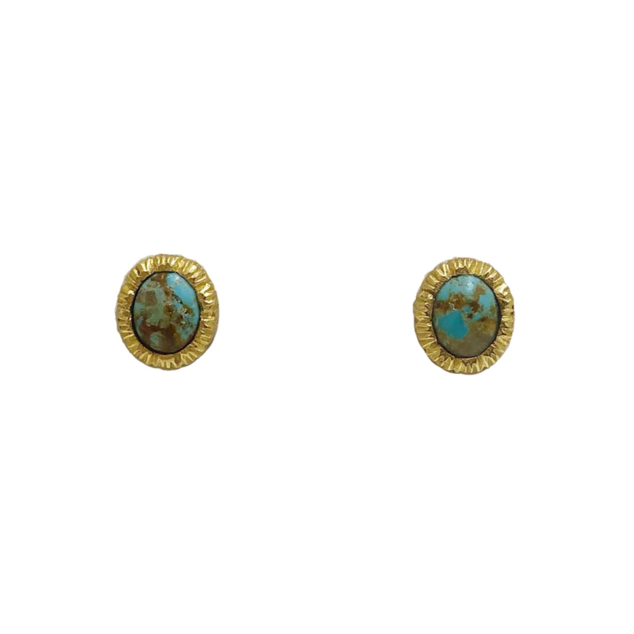 Vicky Stud Earrings - Genuine Turquoise Stone Earrings for Women | Hypoallergenic & Lightweight | Perfect for Everyday Wear, Parties & Gifts