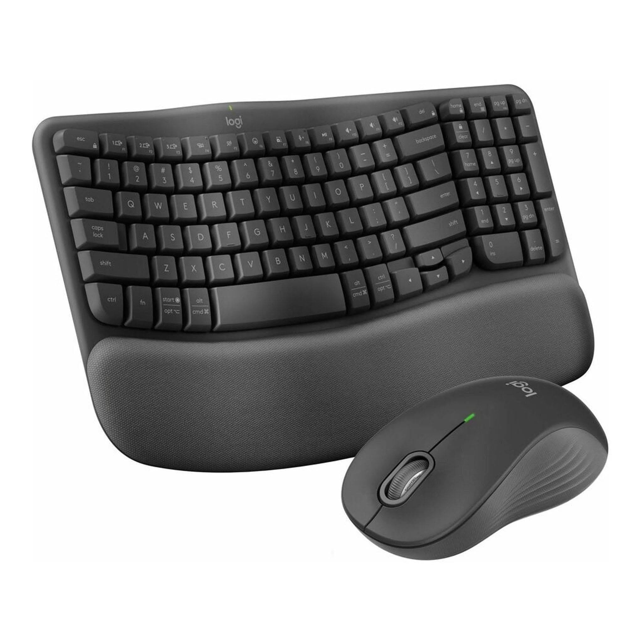 Logitech MK670 Wireless Keyboard and Mouse Combo with Bluetooth Speaker - Ergonomic Wave Design, Gel Wrist & Mouse Pad for Comfort - Perfect for Home Office, Gaming & Remote Work - Includes Portable Mini Speaker for Music & Conference Calls