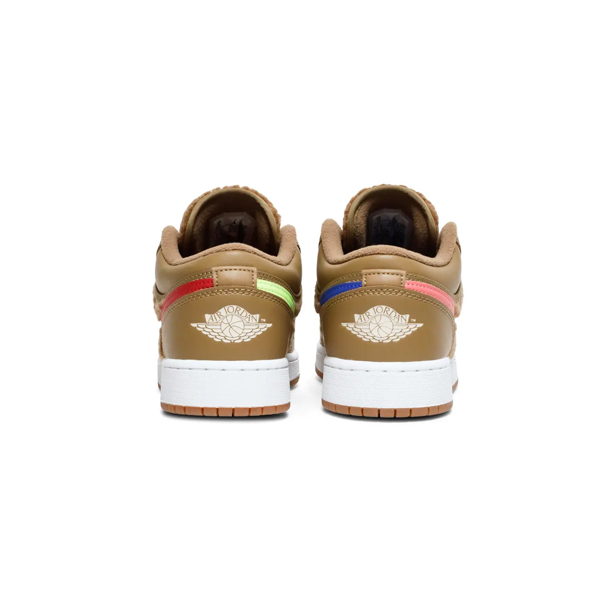 Air Jordan 1 Low Utility 'Teddy Bear' GS Sneakers for Girls (2021) - Stylish Casual Shoes for School, Sports & Everyday Wear