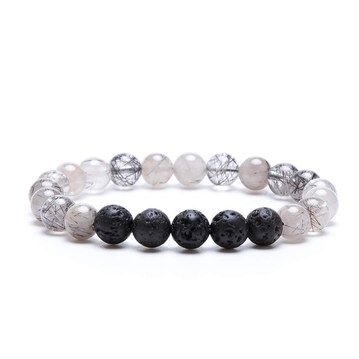 8mm Lava Stone Essential Oil Diffuser Bracelet for Women - Natural Black Tourmaline Beaded Aromatherapy Jewelry for Stress Relief & Meditation | Yoga & Spiritual Healing Gift | Perfect for Daily Wear, Mindful Living & Positive Energy | Great for Relaxation, Spa, Wellness & Yoga Practice | Ideal for Home, Office & Travel | Best Gift for Stress Relief, Meditation & Aromatherapy | Perfect for Yoga Studios, Meditation Retreats & Spa Treatments