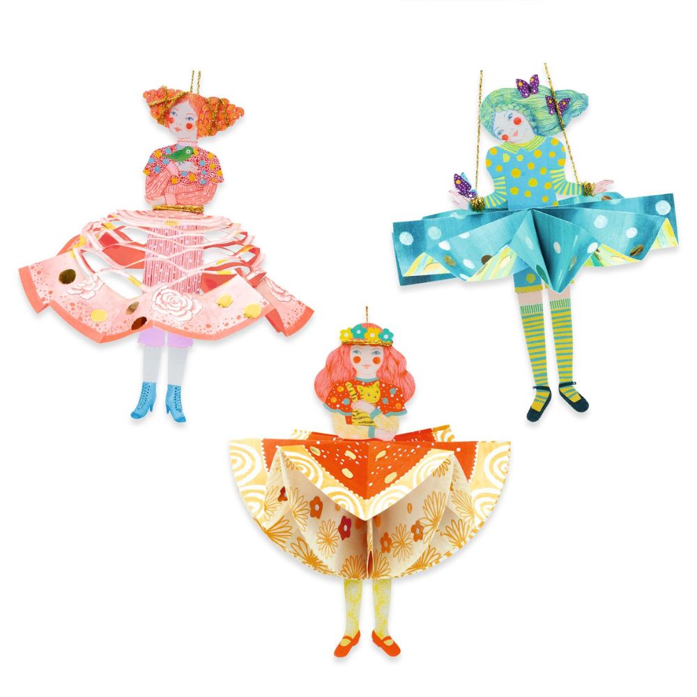 Djeco Origami Paper Folding Art Kit - Creative DIY Paper Dresses for Kids & Adults - Perfect for Birthday Parties, Classroom Activities & Family Craft Time