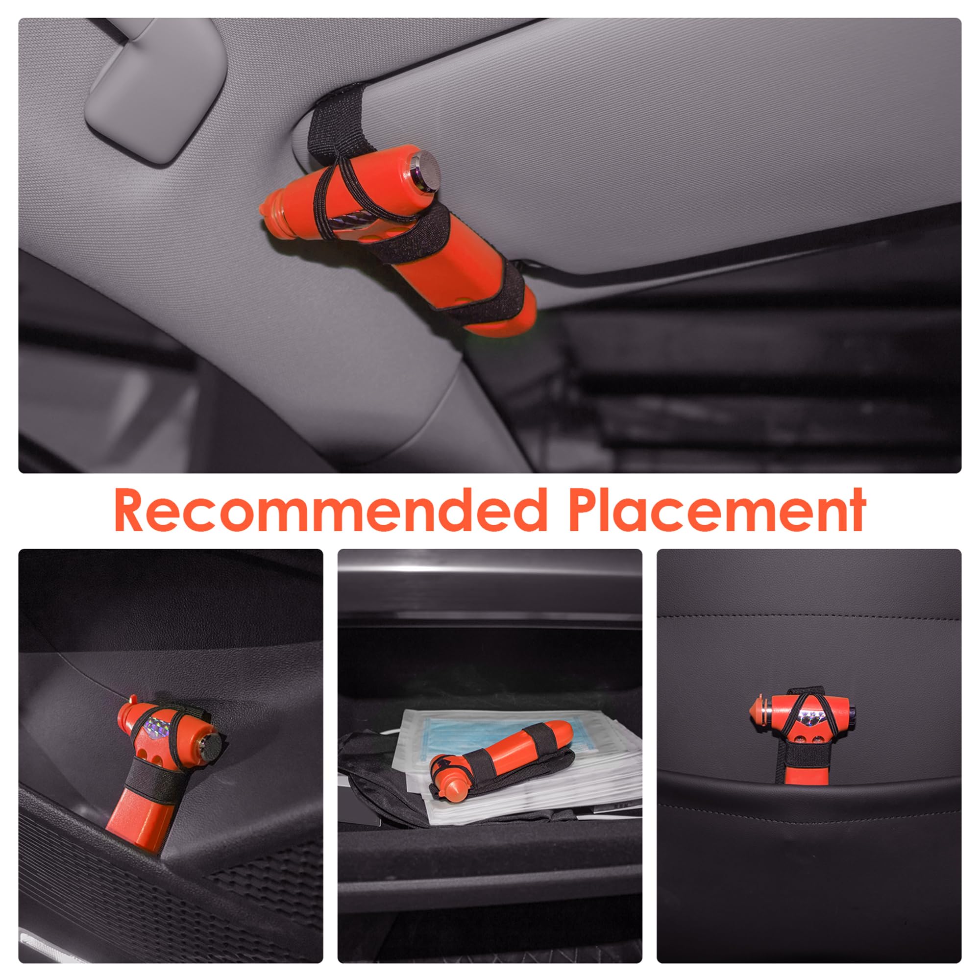 2 Packs Car Safety Hammer with Seatbelt Cutter, Multifunctional Car Escape Tool for Emergency, Automotive Window Breaker for Family Safety, Orange - Essential for Roadside Emergencies and Vehicle Accidents