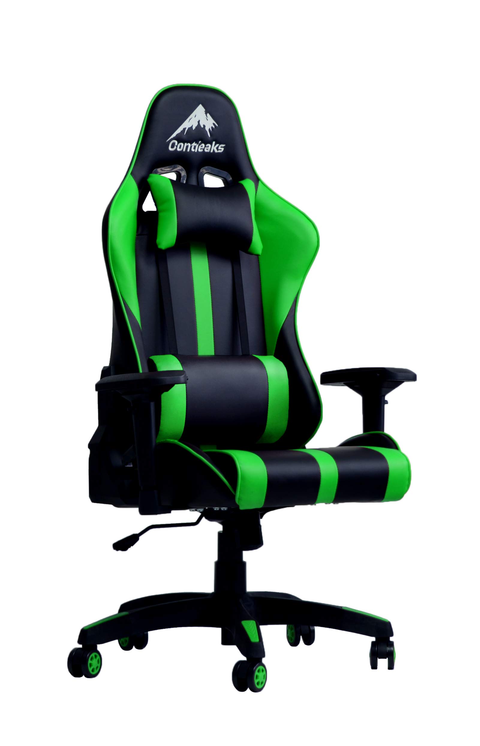 314688 Lucel Ergonomic Gaming Chair - Green, High Back Racing Style with Lumbar Support for PC & Office Use - Perfect for Gamers, Streamers & Home Office