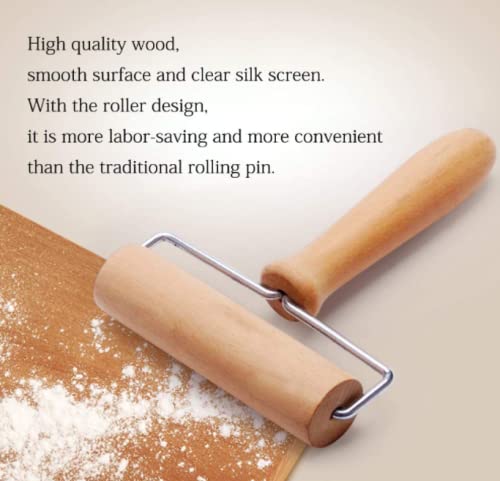 U COOK Solid Beech Wood Rolling Pin - T-Shaped Baking Tool for Dough, Pizza, Cookies & Pastry | Perfect for Homemade Dumplings, Pies & Bread Making