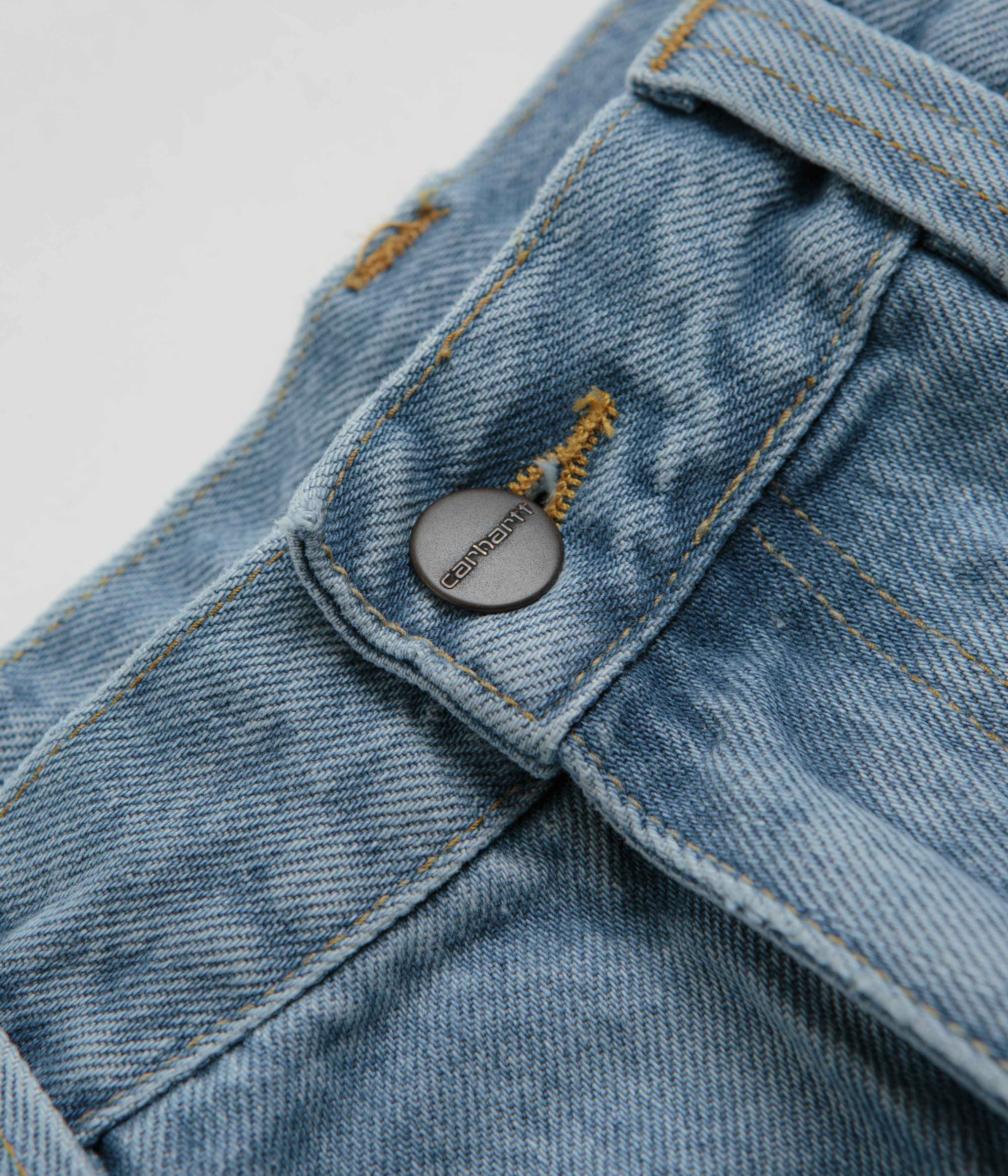 Carhartt Brandon Denim Pants for Men - Blue Stone Bleach Wash, Durable Work Pants for Construction & Outdoor Activities
