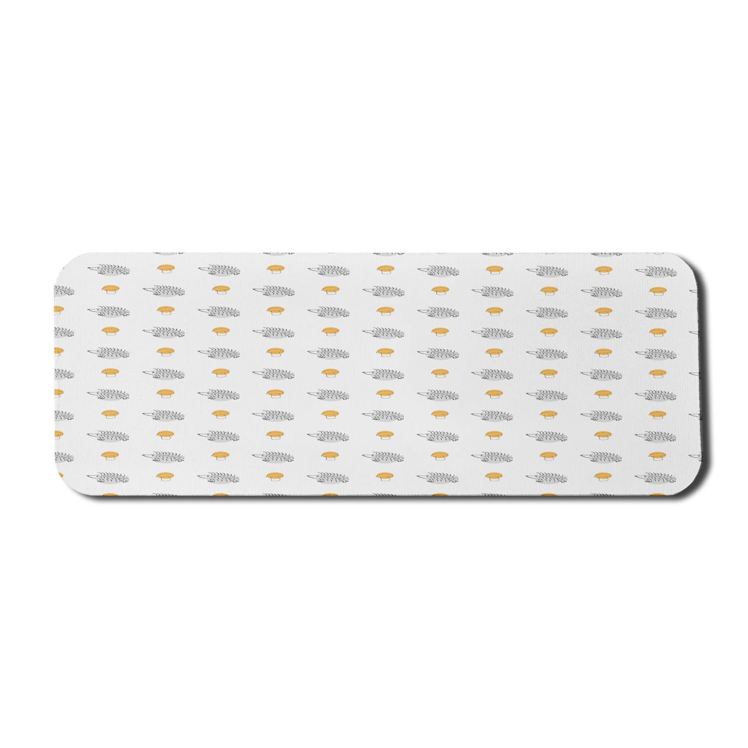 Ambesonne Hedgehog Mouse Pad - Non-Slip Rubber Gaming Mousepad with Sketch Art of Mushrooms & Forest Animals, 31