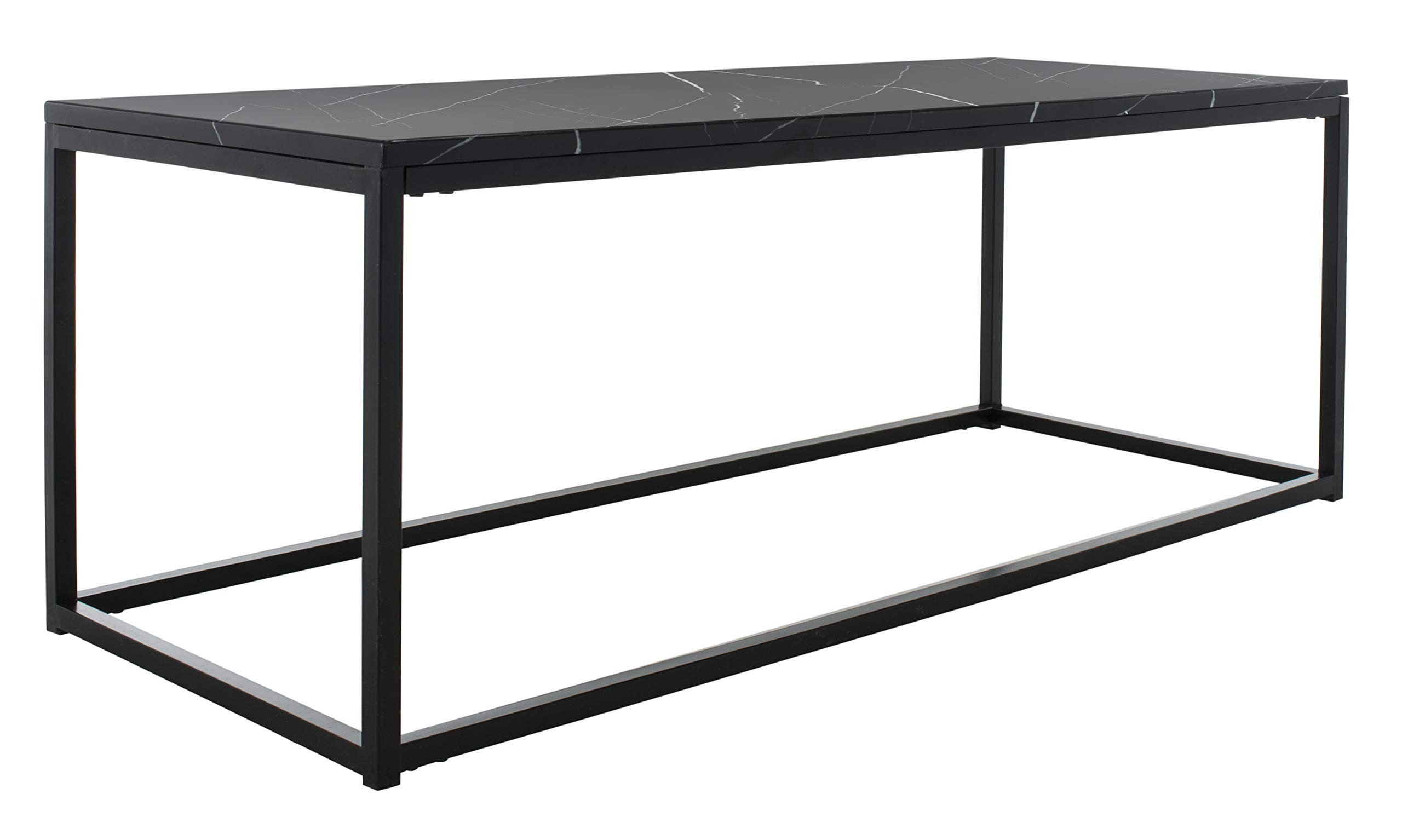 Safevieh Baize Black Rectangle Coffee Table - Modern Living Room Center Table for Home Decor & Stylish Furniture