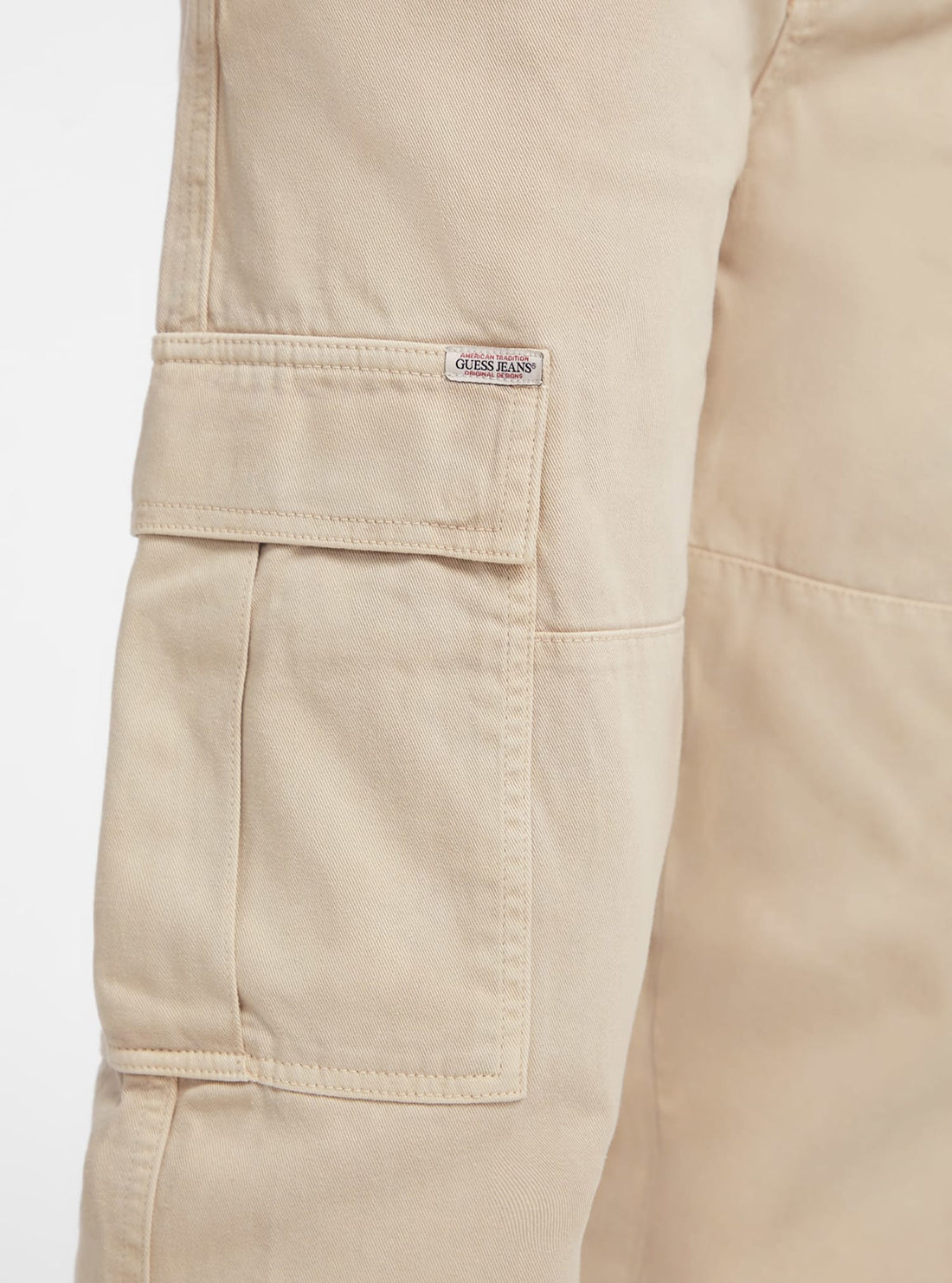 Guess Women's Beige Cargo Chino Pants - Casual Stretch Comfort Fit Trousers for Everyday Wear, Work & Outdoor Activities