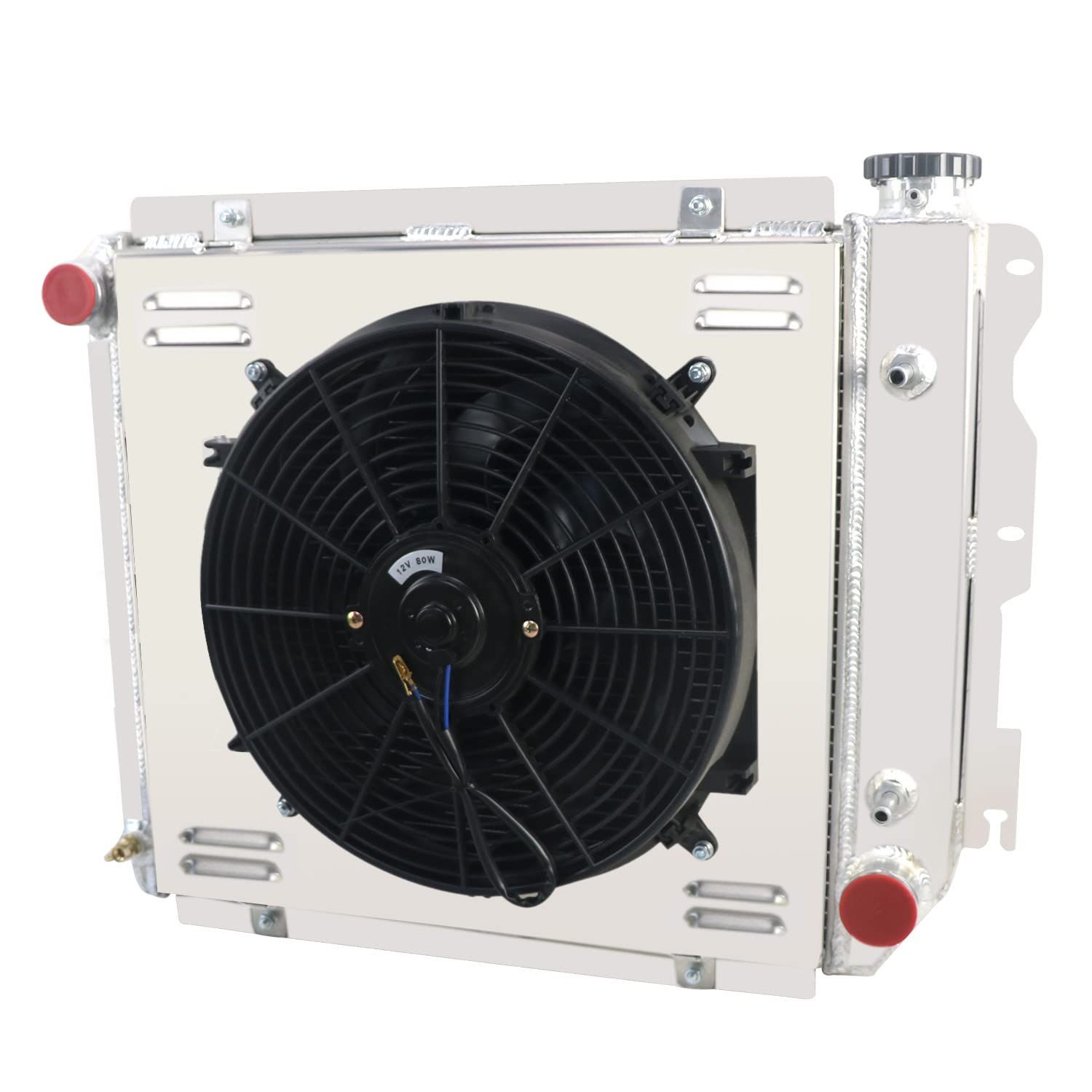 3 Row Aluminum Radiator Fan Shroud for 1987-2006 Jeep Wrangler YJ/TJ & Chevy GM V8 Engines - Heavy Duty Cooling for Off-Road, Towing & Performance Upgrades
