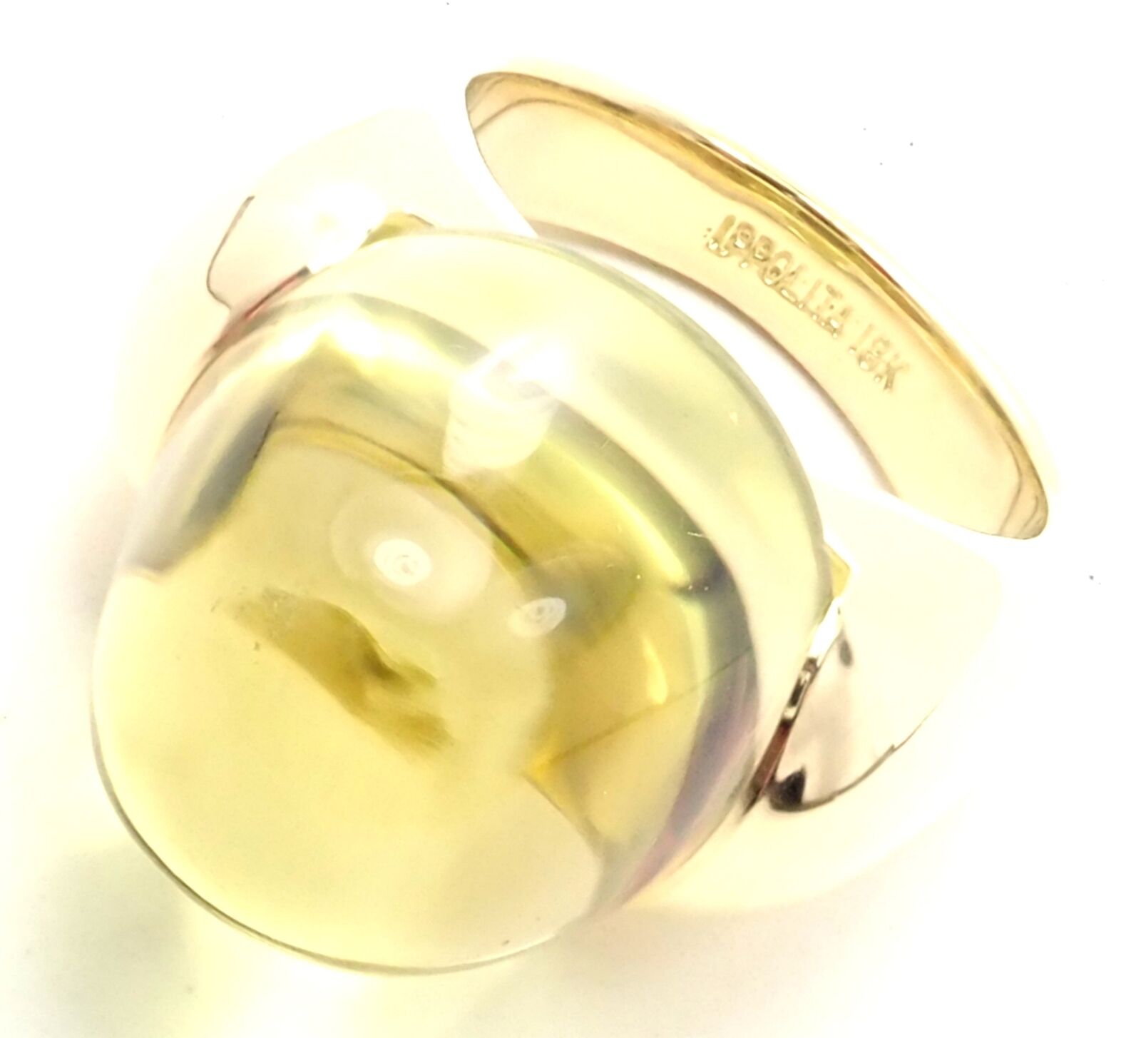 Authentic Ippolita 18k Yellow Gold Lemon Citrine Ring - Elegant Statement Jewelry for Women, Perfect for Weddings, Parties & Special Occasions