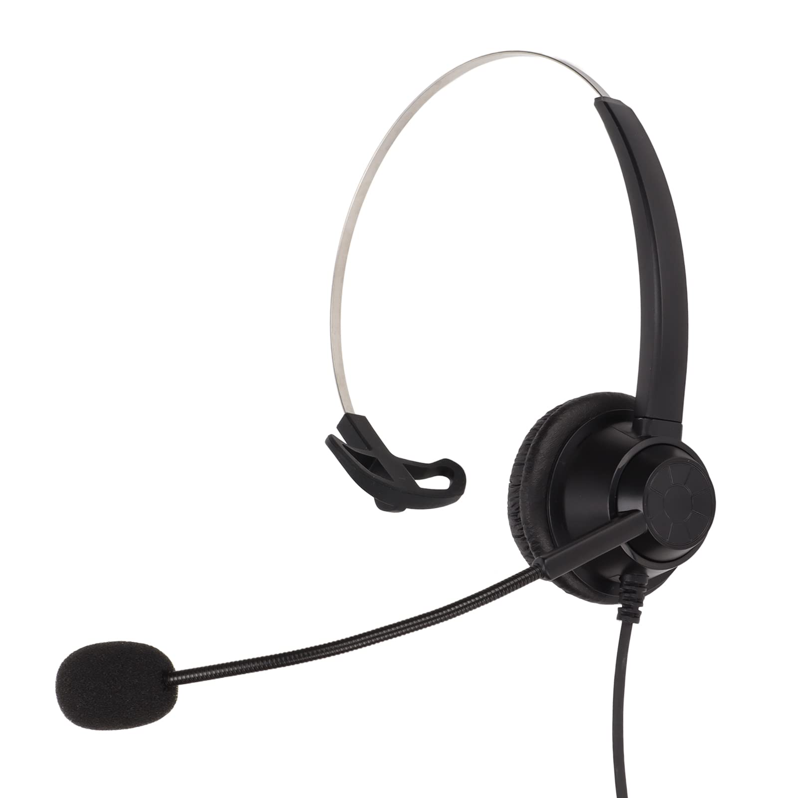 Single-Sided USB Business Headset with Noise Reduction, Flexible & Ultra-Light (100Hz-10KHz) - Black - Perfect for Call Centers & Office Communication
