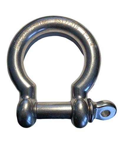 316 Stainless Steel Bow Shackle 1-1/4 Inch (32mm) - Marine Grade Anchor Shackle for Boating, Sailing & Rigging - Corrosion Resistant Hardware for Marine & Outdoor Use