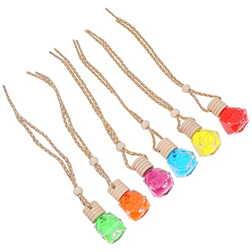 Lurrose 6Pcs 7ml Hanging Car Perfume Bottles - Essential Oil Air Freshener Diffuser & Pendant Ornament for Automotive Interior | Long-Lasting Fragrance for Sedans, SUVs & Trucks