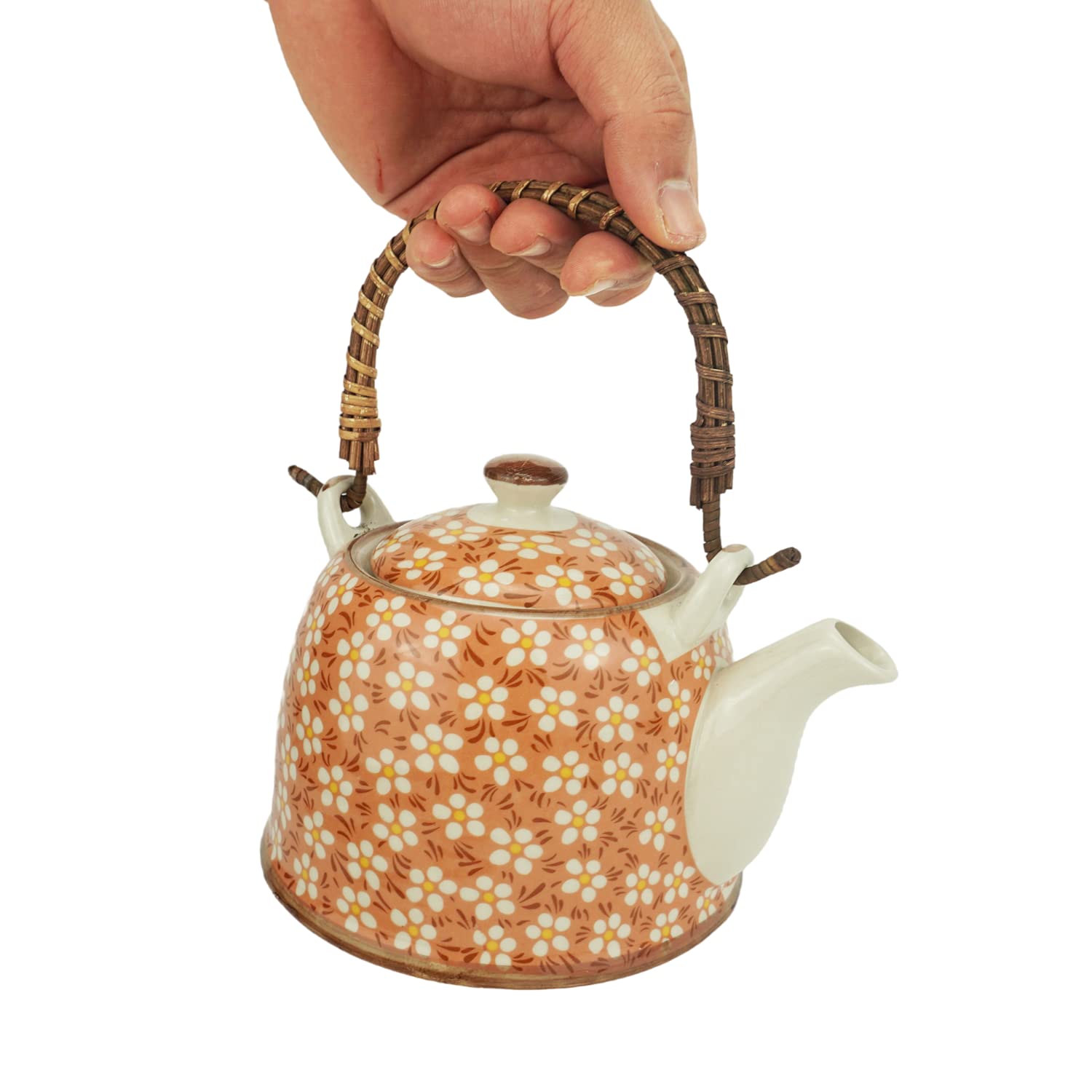 Handmade Rattan Teapot Handle Replacement - 12cm Brown Copper Kettle Handle for Ceramic & Pottery Teapots - Perfect for Chinese Tea Ceremony, Home Decor & DIY Pottery Repair