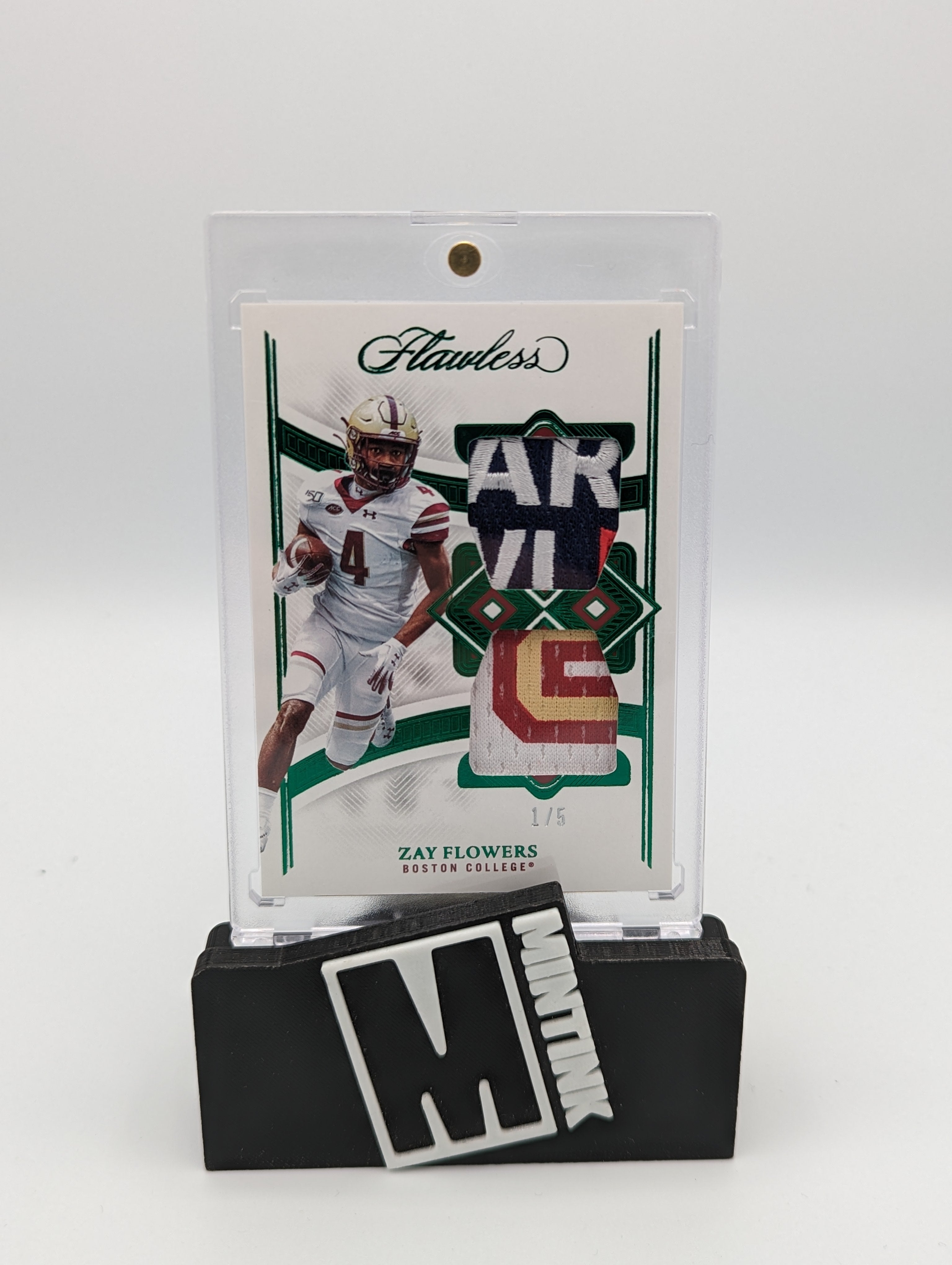 2023 Panini Flawless Football Zay Flowers Emerald Dual Patch 1/5 #RDP ZF - Rare Collectible Trading Card for NFL Fans & Sports Memorabilia Collectors - Perfect for Display, Investment, and Fantasy Football Enthusiasts