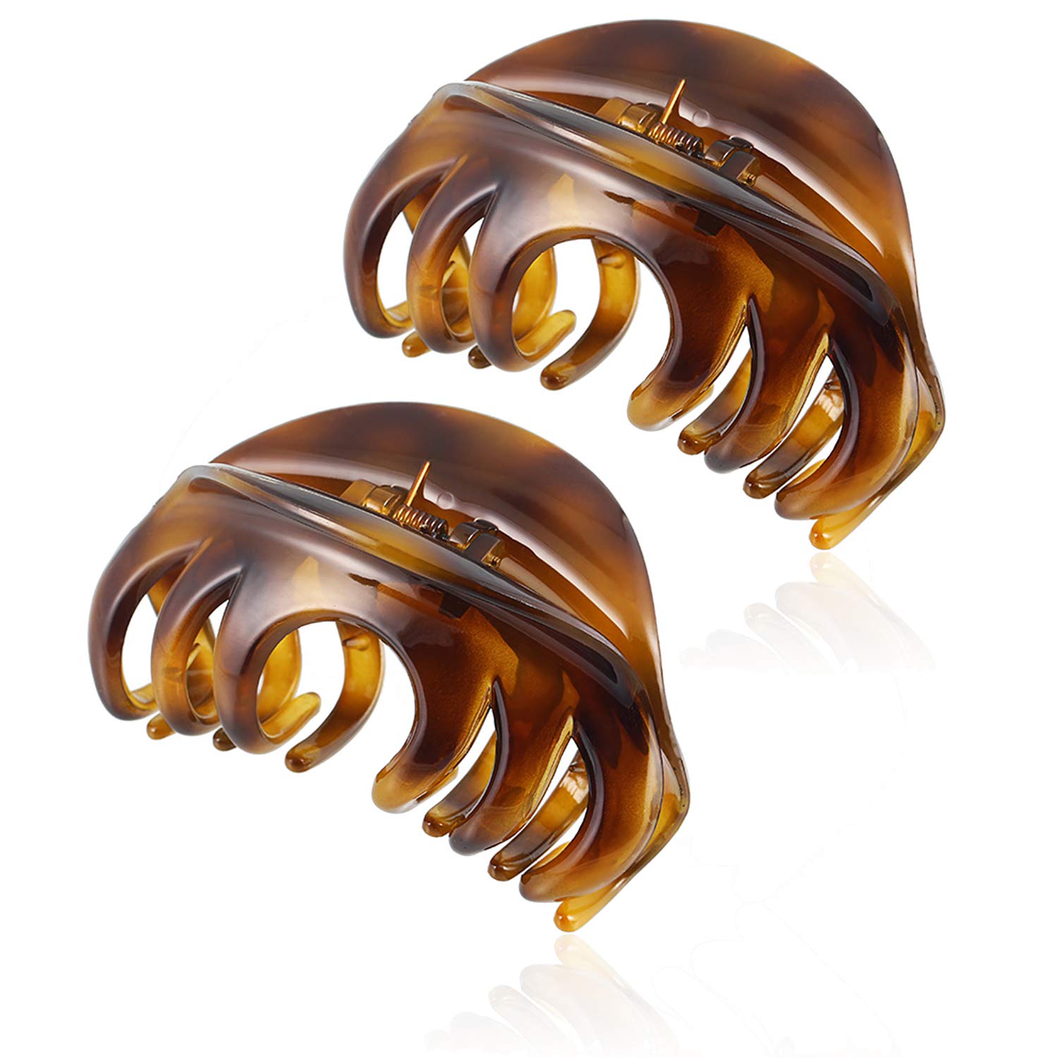 Large Hair Claw Clips for Women - 2 Pack Jumbo Non-Slip Hair Clips for Thick, Thin & Long Hair - Strong Hold Ponytail Holder & Hair Grip Barrette Accessories - Perfect for Workouts, Office & Everyday Styling
