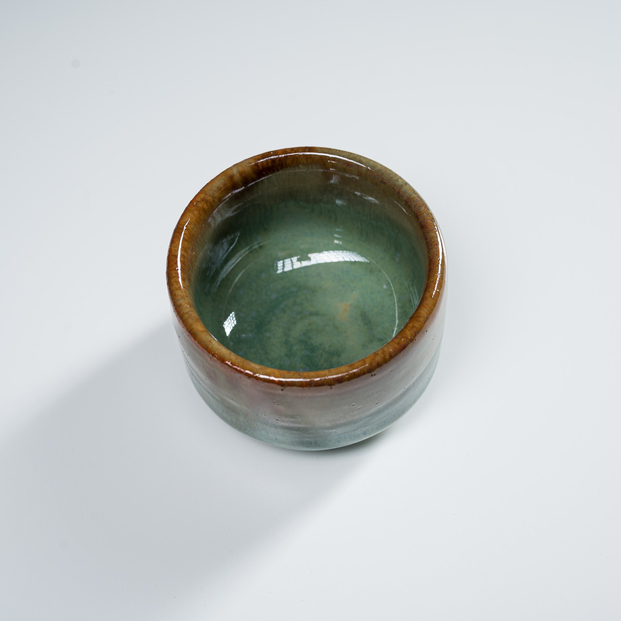 Handcrafted Mino Ware Pottery Sake Cup & Teacup - Traditional Japanese Ceramic Moss Design - Perfect for Sake Tasting, Tea Ceremonies & Home Decor