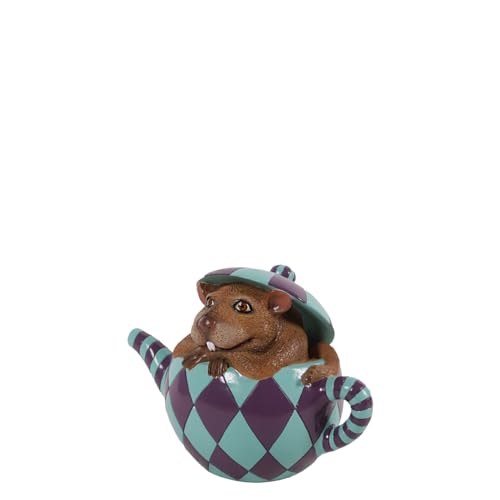 Realistic Mouse in Tea Cup Statue - Lifesize Figurine for Home Decor, Garden, or Fairy Garden Display