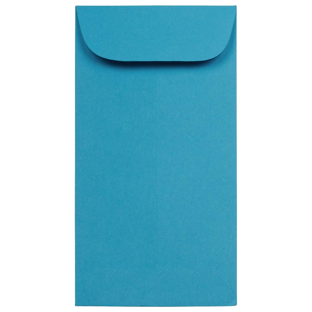 JAM PAPER #7 Coin Business Colored Envelopes - 3.5 x 6.5 Inches - Blue Recycled Paper - Bulk Pack of 500 - Perfect for Cash Gifts, Wedding Invitations & Business Correspondence