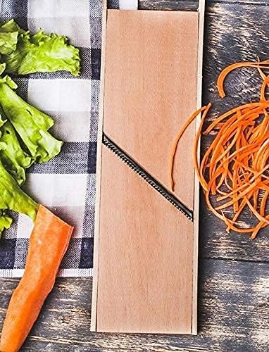 Premium Stainless Steel Wooden Grater Slicer - 2.56 x 10.63 Inch Kitchen Tool for Shredding Carrots, Cheese & Vegetables - Perfect for Korean Carrot Salad, Russian Salad & Meal Prep