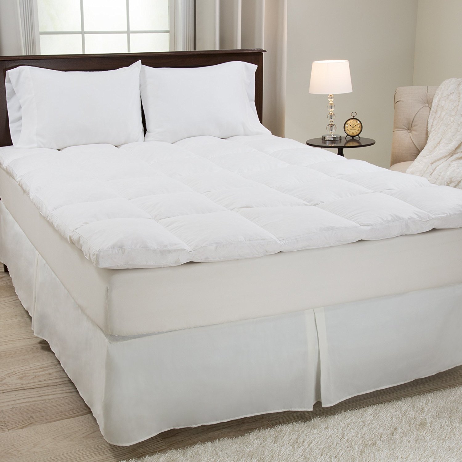 Bedford Home 100% Duck Feather Down Comforter - All-Season Luxury Bedding for Warmth & Comfort - Perfect for Master Bedrooms, Guest Rooms & Cozy Winter Nights