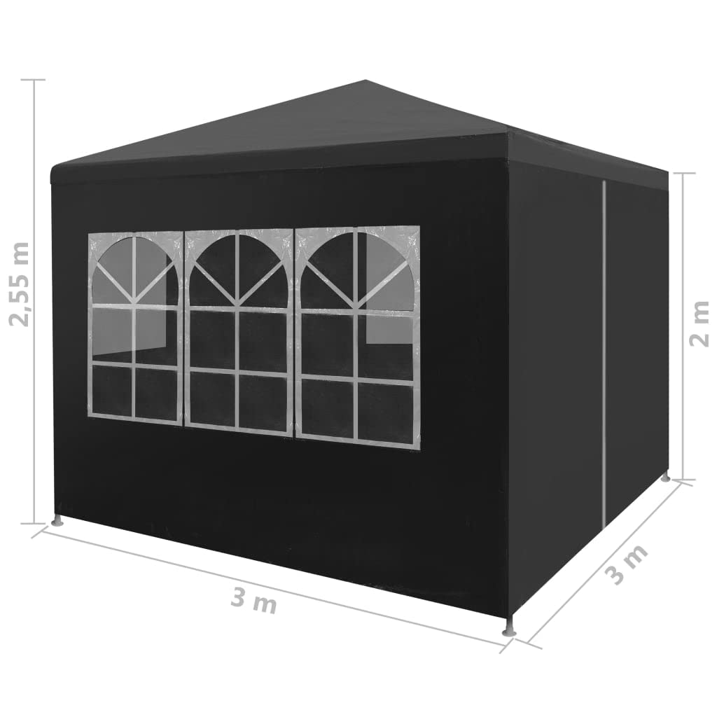 CHARMMA 10x10 Heavy Duty Party Tent - Large Outdoor Pop Up Canopy for Weddings, Backyard Parties & Events | Waterproof & Durable Anthracite Shelter | Perfect for Picnics, BBQs, Festivals & Camping