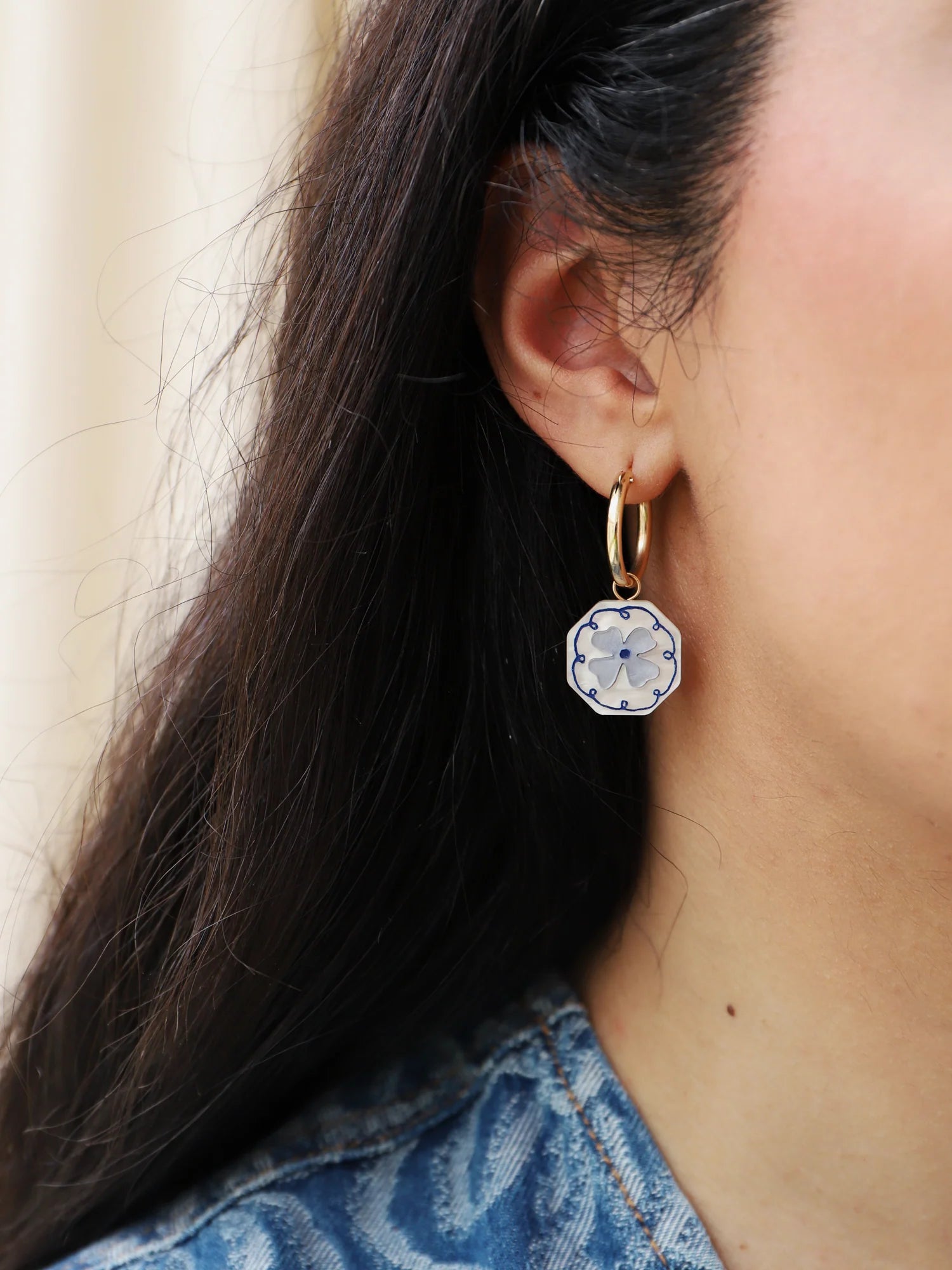 Wolf & Moon Poppy Charm Hoop Earrings – Dainty Floral Gold Hoops for Women, Trendy Boho Jewelry Gift for Her | Perfect for Everyday Wear, Date Nights & Special Occasions