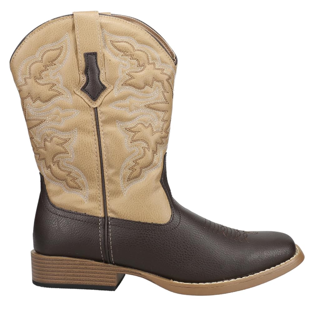 ROPER Men's Classic Square Toe Cowboy Boots - Western Style Leather Boots for Men - Comfortable Riding & Work Boots - Perfect for Country Dancing, Rodeos & Outdoor Activities