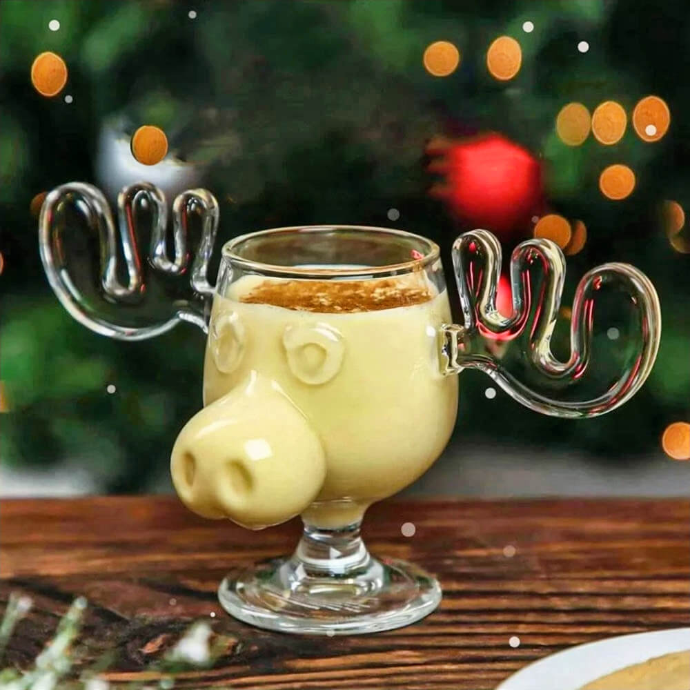 Festive Christmas Vacation Moose Mugs - Set of 4 Insulated Coffee Cups for Hot Cocoa & Holiday Drinks - Perfect for Winter Gatherings, Xmas Parties & Cozy Family Moments