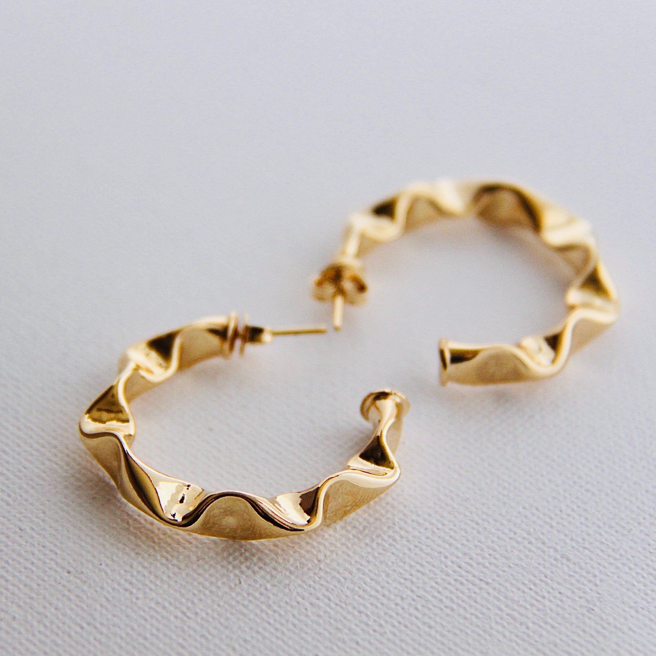 Moon Hoops Gold Filled Hoop Earrings for Women - 14K Gold Plated Dainty Everyday Jewelry - Perfect for Work, Date Night & Special Occasions