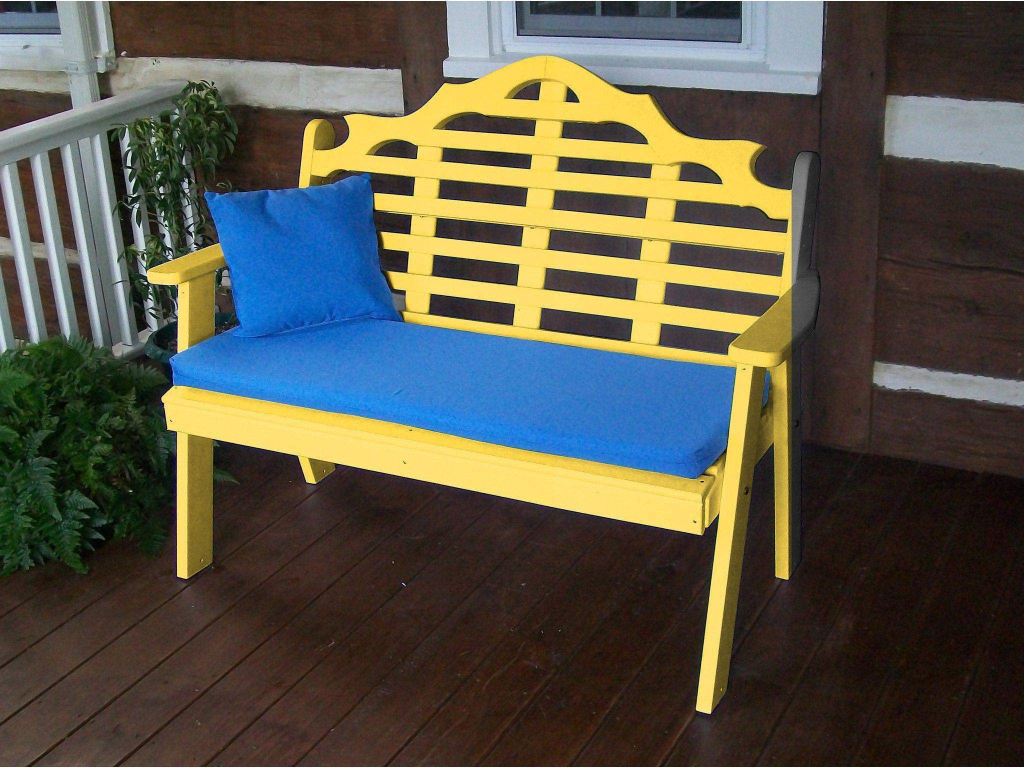 A&L Furniture Company Recycled Plastic 4-Foot Marlboro Garden Bench - Eco-Friendly Outdoor Seating for Patio, Yard & Park (4-Week Lead Time)