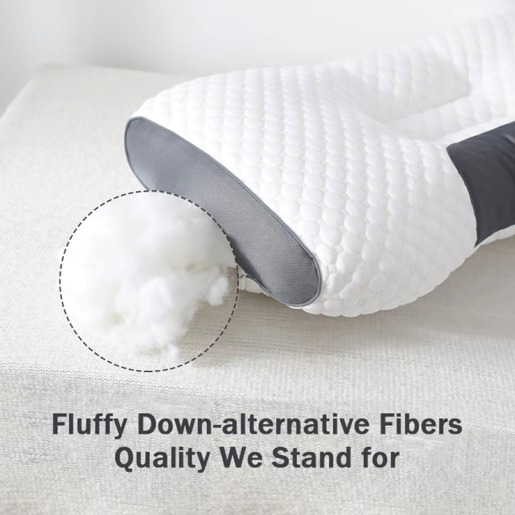 Ergonomic Neck Support Pillow for Side & Back Sleepers - 19x29 Inch