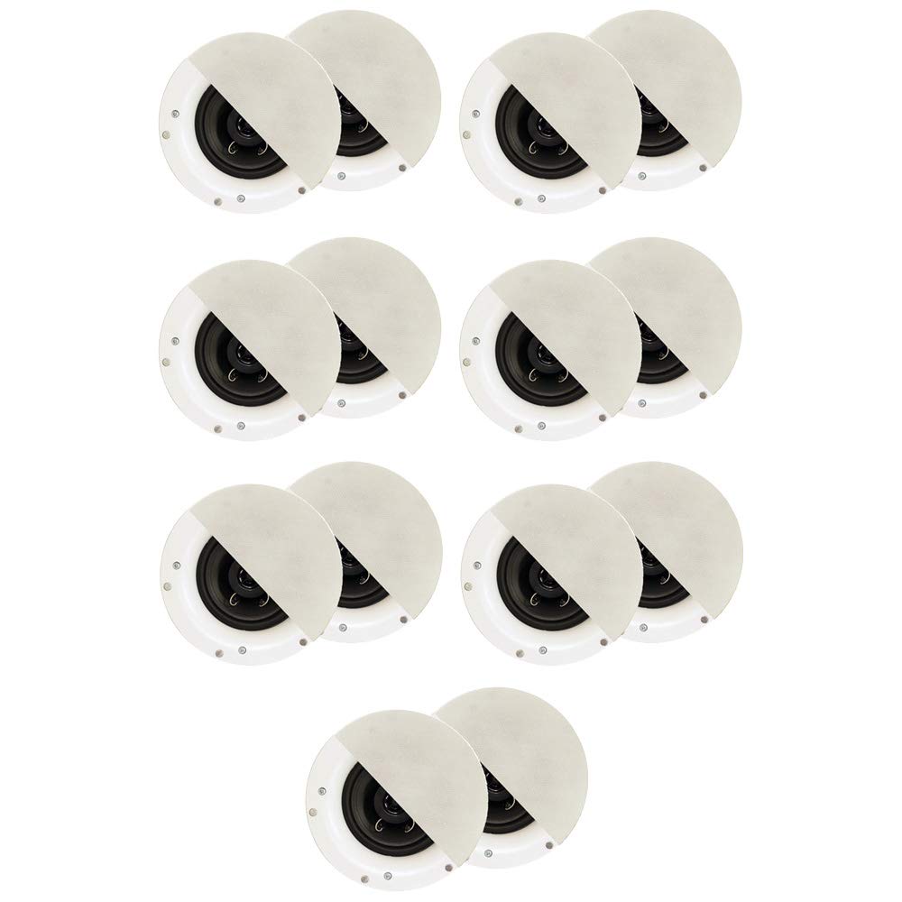 Premium Acoustic Audio R192 Frameless In-Ceiling/In-Wall Speakers - 7 Pair Pack, 2-Way Home Theater Surround Sound System for Immersive Audio Experience - Perfect for Living Rooms, Home Theaters, and Multi-Room Audio Setups