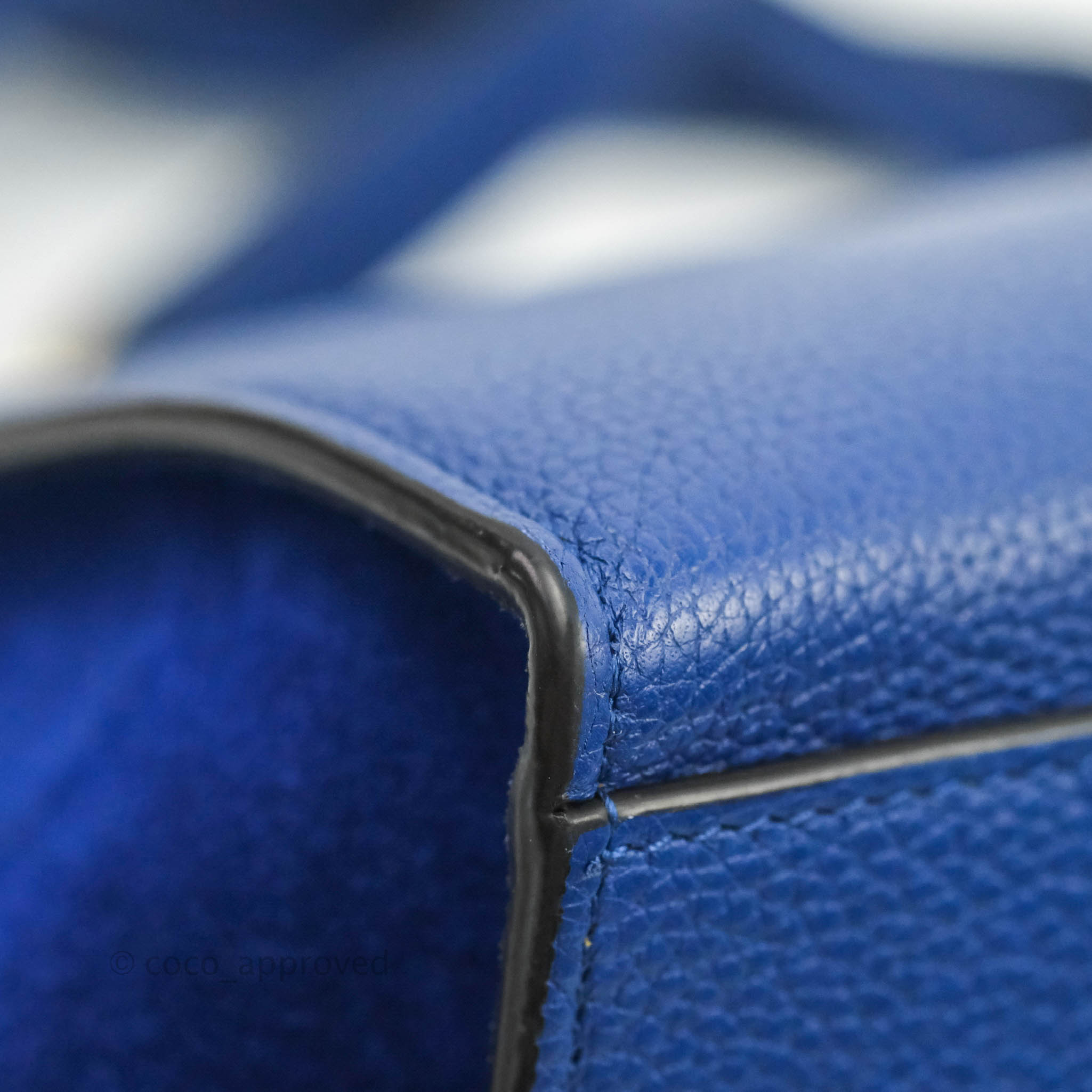 Celine Sleek Small Tri-Color Trapeze Bag in Blue Calfskin Leather - Perfect for Work, Travel & Everyday Use