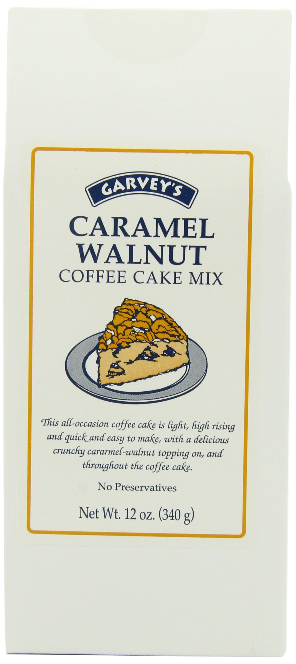 Garvey's Caramel Walnut Coffee Cake Mix - 12 Oz (Pack of 4) | Easy Bake Dessert Mix for Breakfast, Brunch & Afternoon Tea | Perfect for Family Gatherings & Holiday Treats