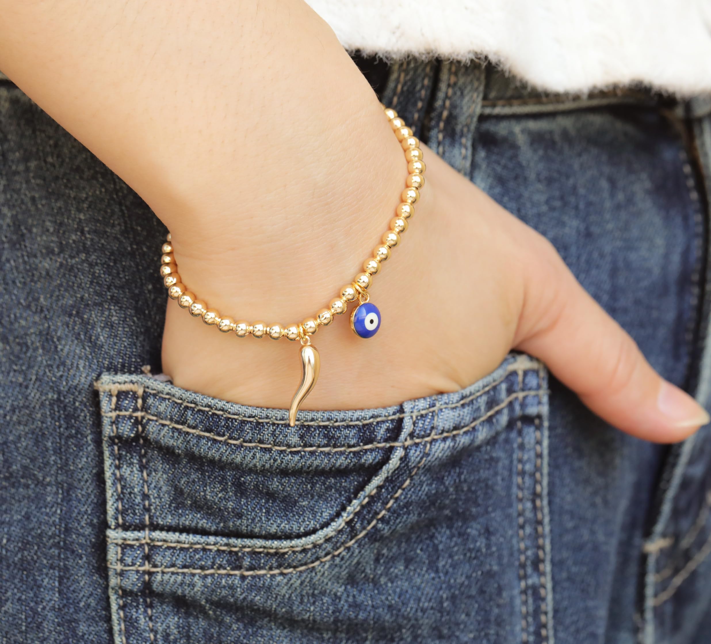 RZKING Gold Bracelets for Women - Evil Eye, Butterfly, Dragonfly & Elephant Charm Bracelet, Friendship Jewelry, Birthday & Retirement Gifts for Her - Perfect for Everyday Wear, Special Occasions & Inspirational Gifting