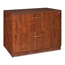 Lorell LLR69433 Essentials 2-Drawer Lateral File Cabinet - Letter Size, Black - Home & Office Storage Solution for Documents & Files