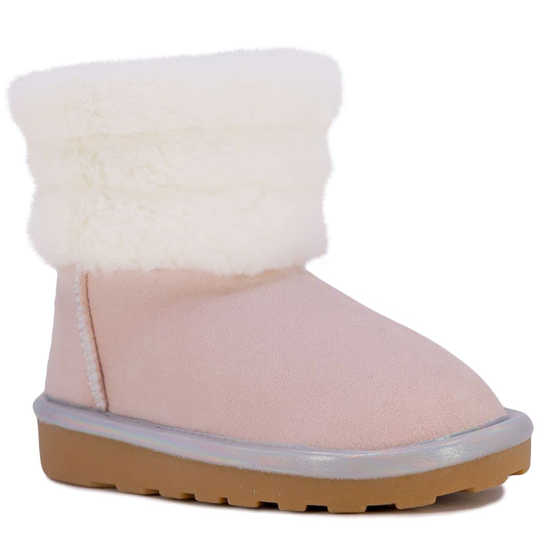 Nautica Kids' Sherpa Fur Snow Boots - Warm Winter Ankle Booties for Boys & Girls (Toddler, Little Kid, Big Kid) | Perfect for Snow Play, Winter Walks & Outdoor Adventures