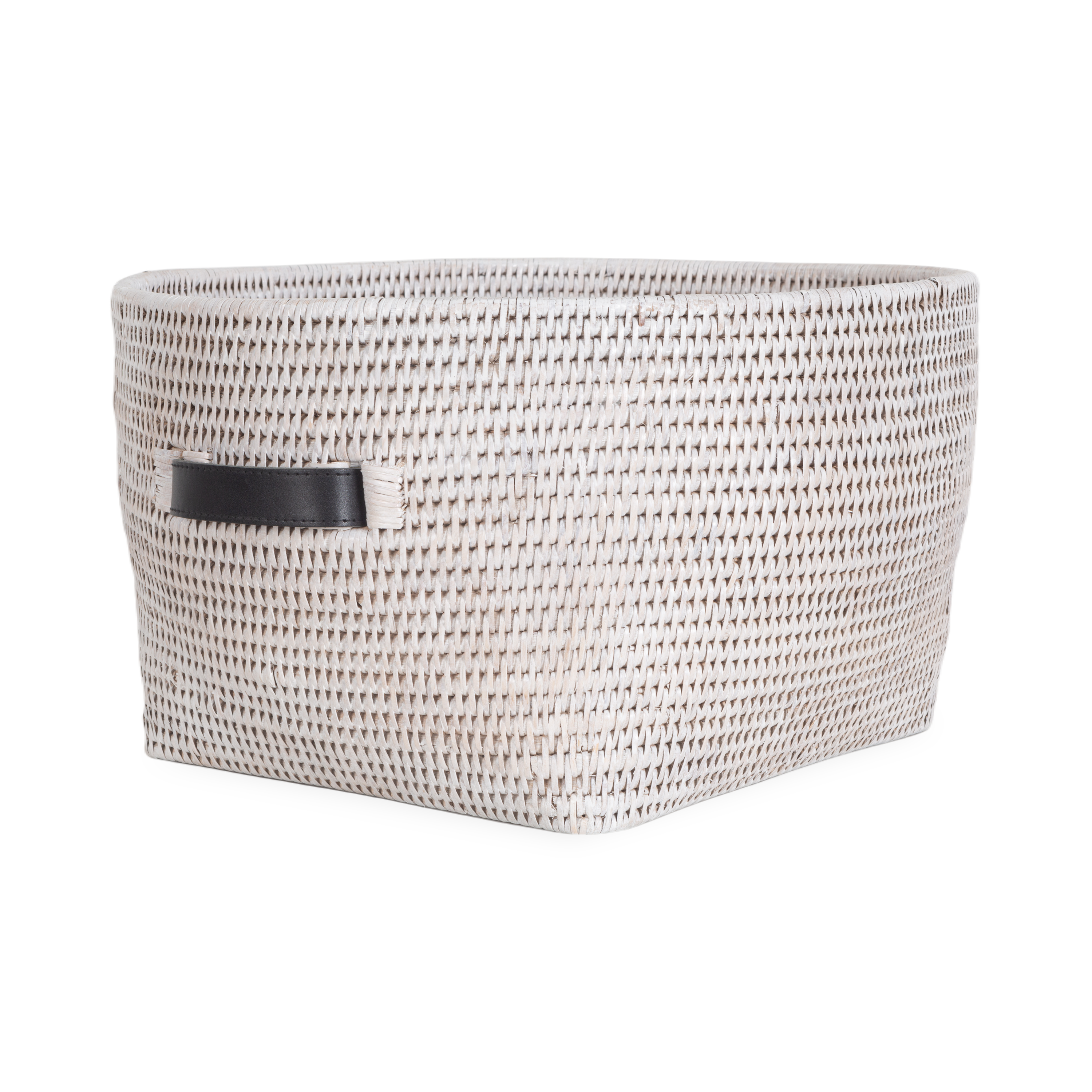 Natural Rattan Low Basket - Handwoven Storage Bin for Home Organization, Laundry, Toys & Blankets | Perfect for Nursery, Bathroom & Living Room Decor