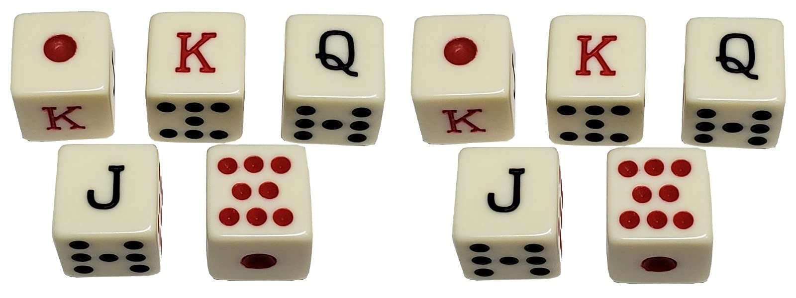 Premium Spanish Poker Dice Set (Ivory, 10-Piece) - Perfect for Casino Nights, Poker Games, and Family Board Game Nights